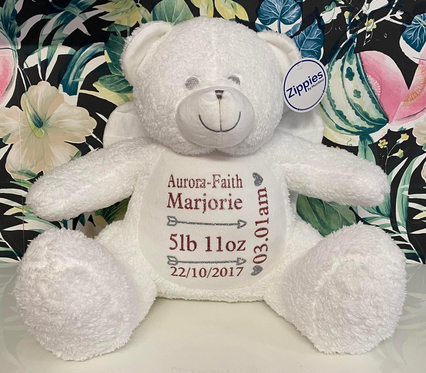 Angel Bear, Mumbles Bear, Personalised Soft Toy