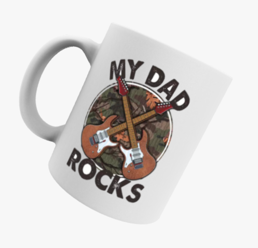 My Dad Rocks, Ceramic Mug & Coaster, Guitar