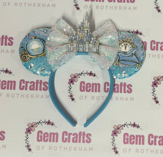 Mouse Ears, Blue, Cinderella, Headband