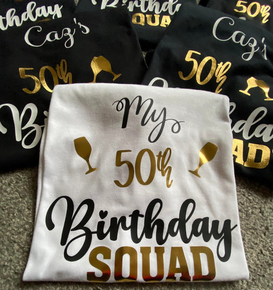 Birthday, Black Personalised T-Shirt - Size S - 5XL, Black T-Shirt, Tee, Your Design