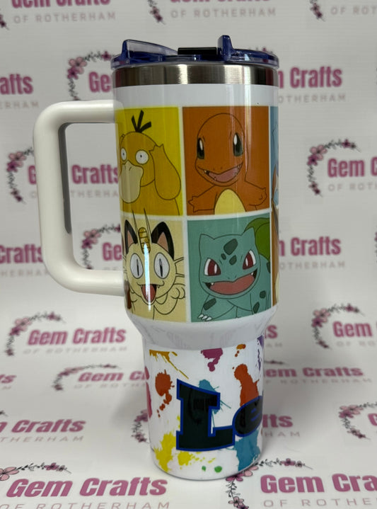 Pokémon, 40oz Tumbler, 1.1 Litre, Insulated, Stainless Steel, Hot & Cold use, Personalised