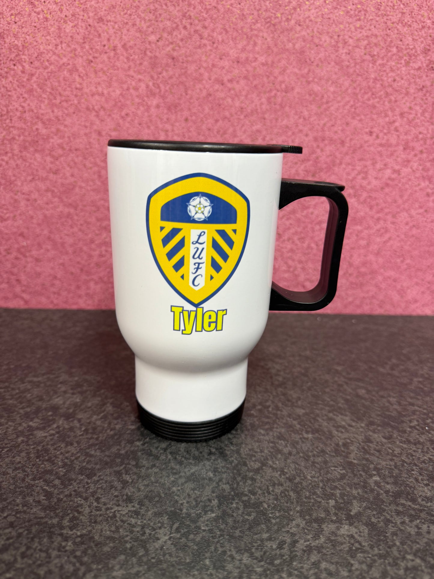 Leeds, Travel Mug, Thermos, Football, Personalised