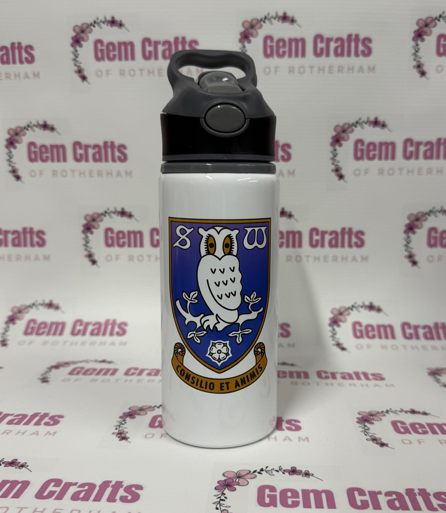 Sheffield Wednesday, Straw Lid, Flip Top, Water Bottle, Personalised