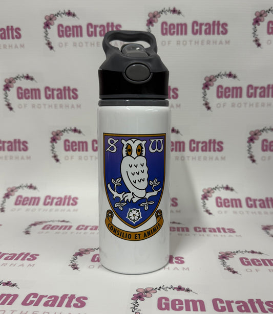 Sheffield Wednesday, Straw Lid, Flip Top, Water Bottle, Personalised