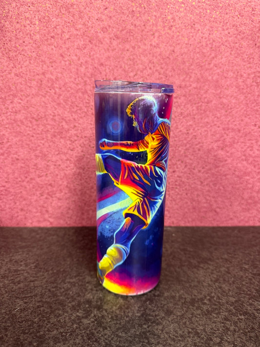 Neon Footballer, 20oz Tumbler, Insulated, Stainless Steel, Hot & Cold use, Personalised