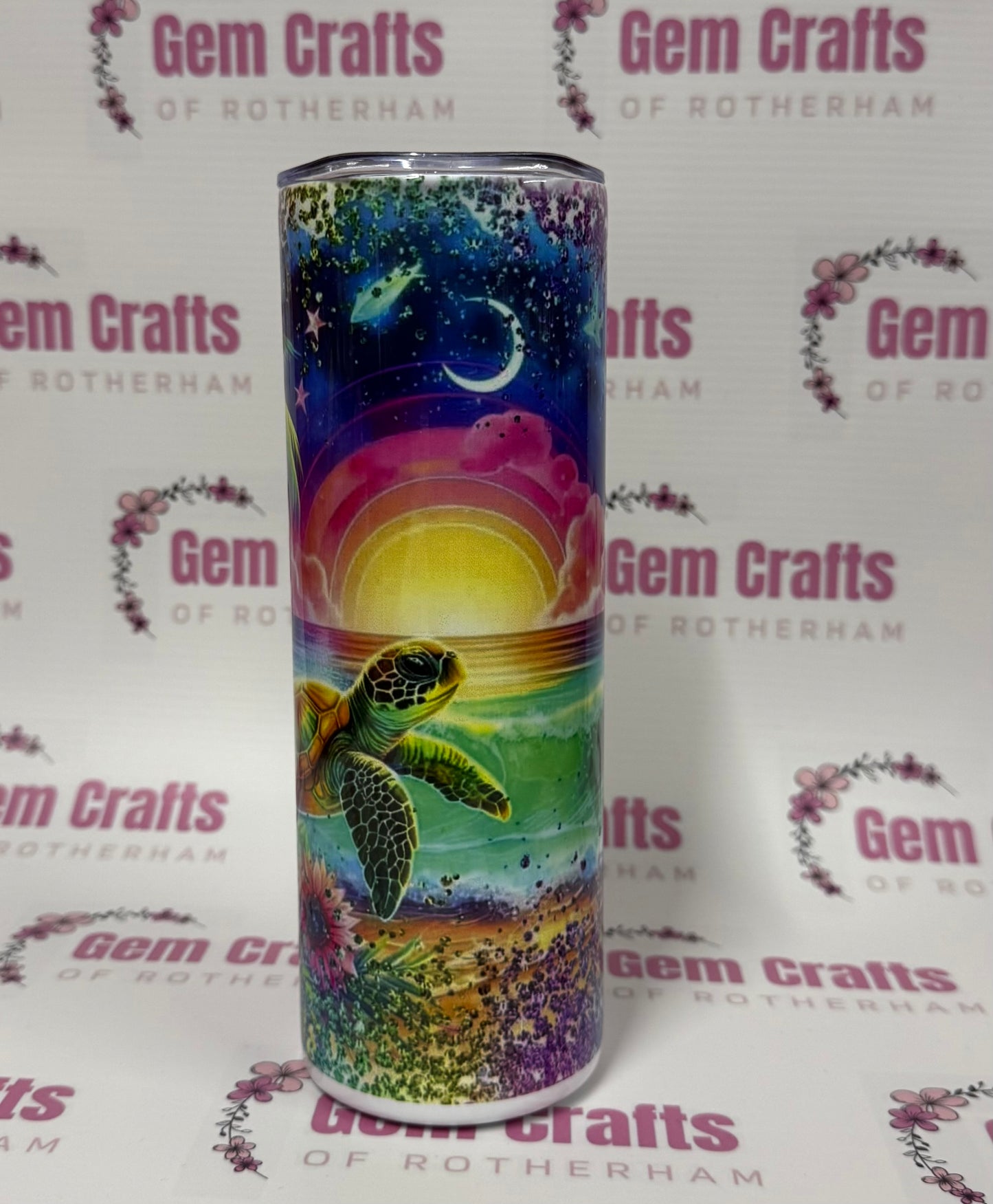 Beach Turtle, 20oz Tumbler, Insulated, Stainless Steel, Hot & Cold use