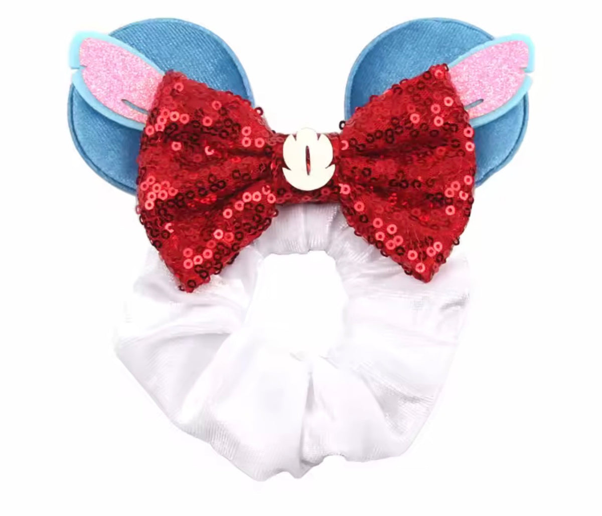 Mouse Ear Velvet Scrunchie, Stitch, Lilo & Stitch