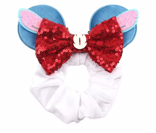 Mouse Ear Velvet Scrunchie, Stitch, Lilo & Stitch