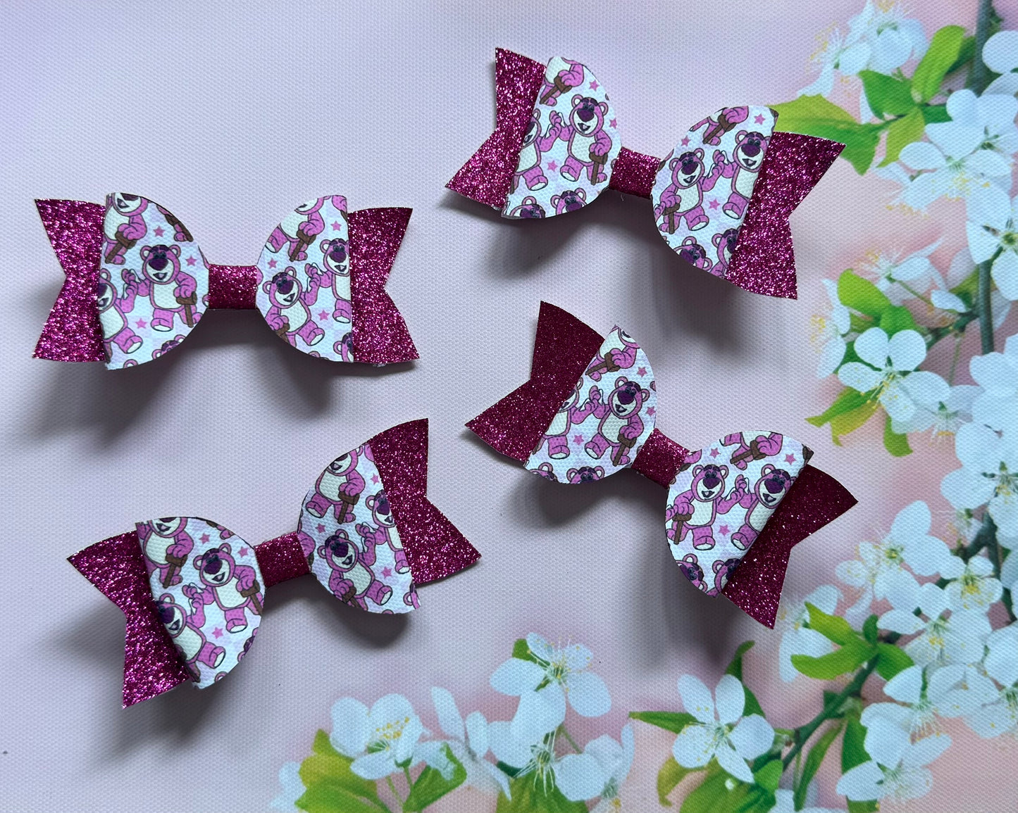 Handmade Toy Story Hairbow, Lotso, Hair, Bow, Clip