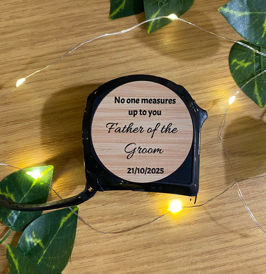 Father of the Bride, Groom, Best Man, Tape measure, Birthday, Fathers Day, Personalised, Wedding