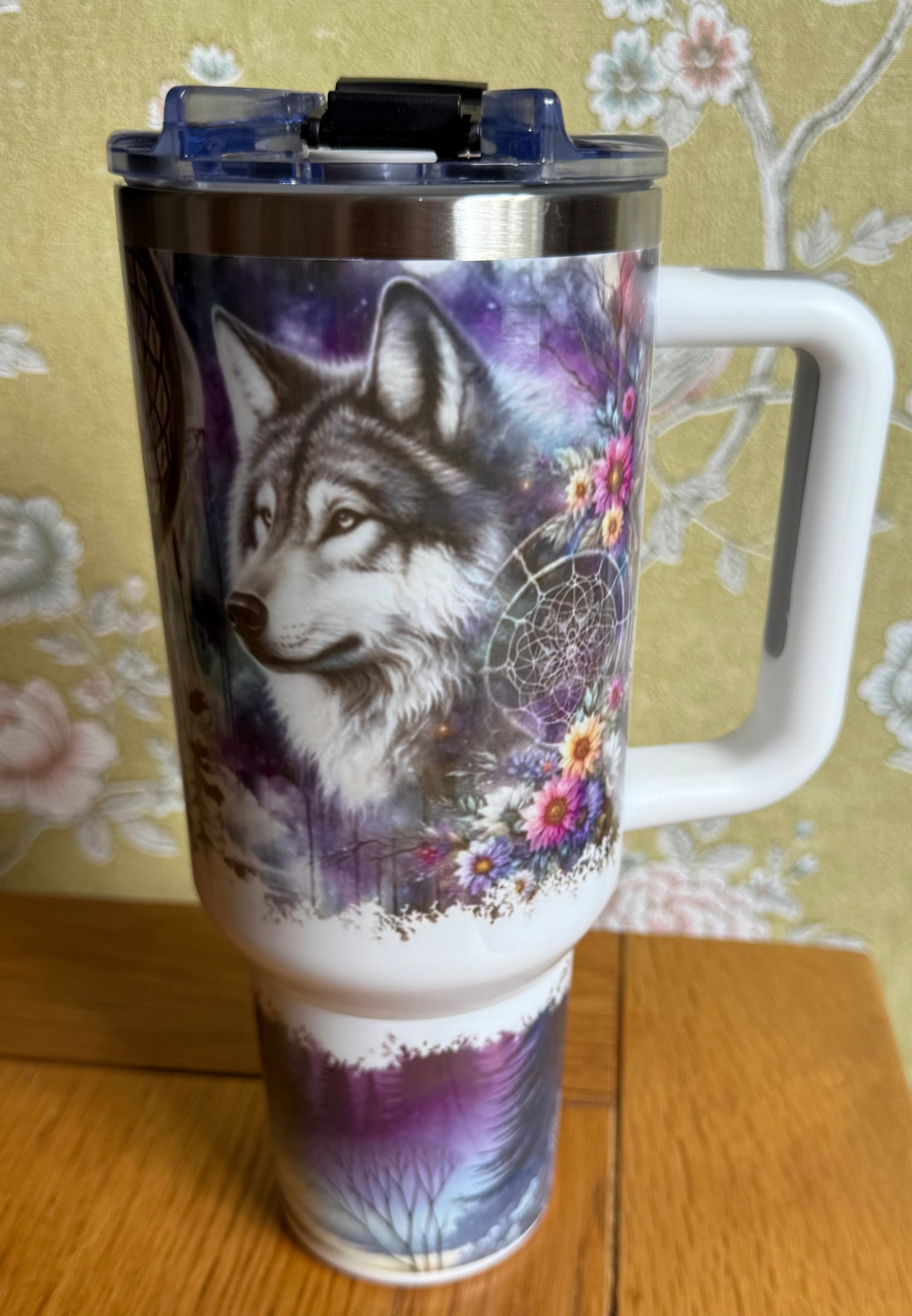 Wolf, Dream Catcher, 40oz Tumbler, 1.1 Litre, Insulated, Stainless Steel, Hot & Cold use, Personalised