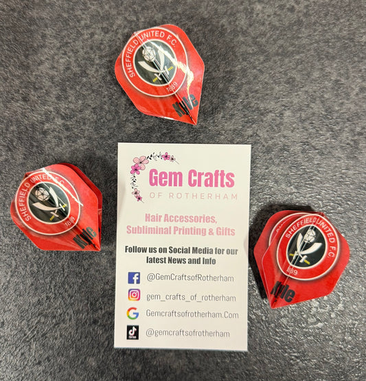 Dart Flyts, Dart Flights, Set of 3, Football, Sheffield United