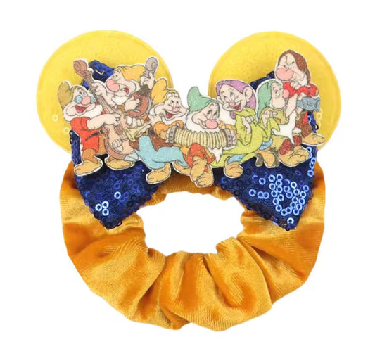 Mouse Ear Velvet Scrunchie, Snow White, 7 Dwarfs, Princess, Fun