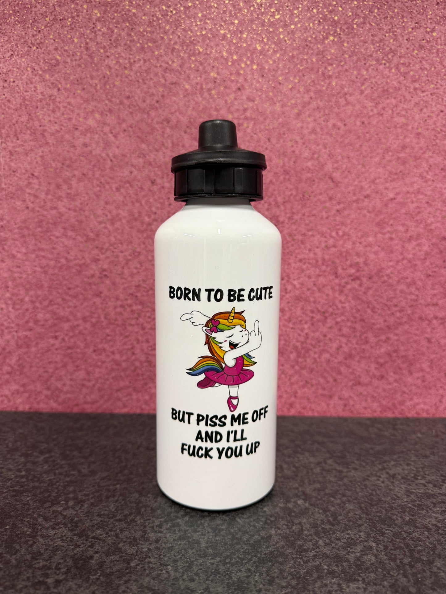 Born to be Cute, Unicorn, Water Bottle