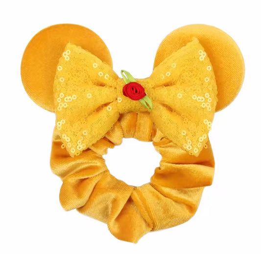 Mouse Ear Velvet Scrunchie, Belle, Fun, Princess