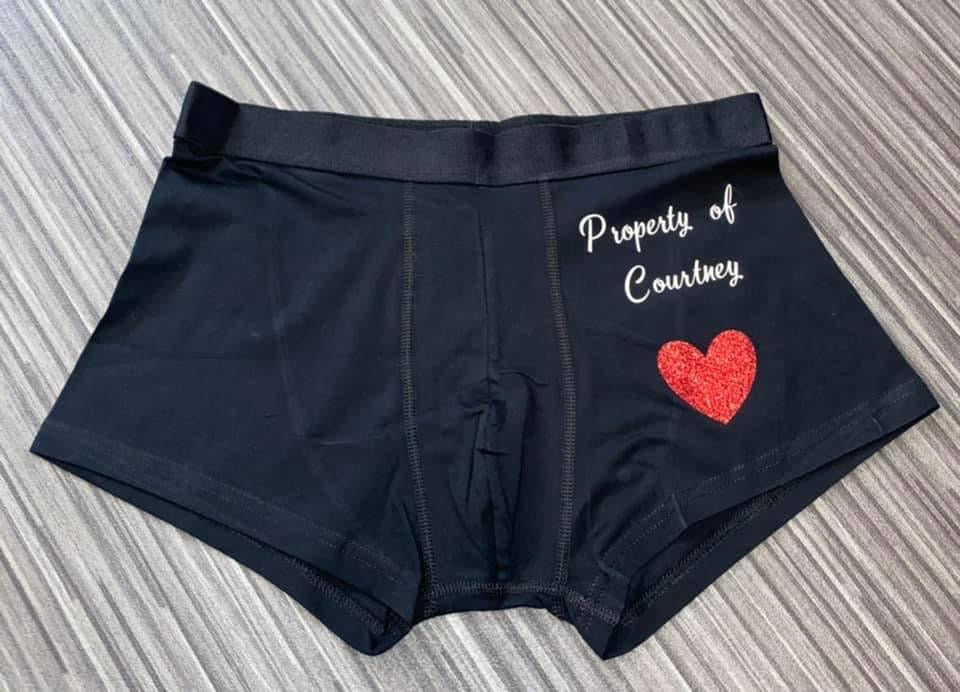Boxer Shorts, Property Of…… Personalised Novelty Adult Shorts, Valentines, Gifts