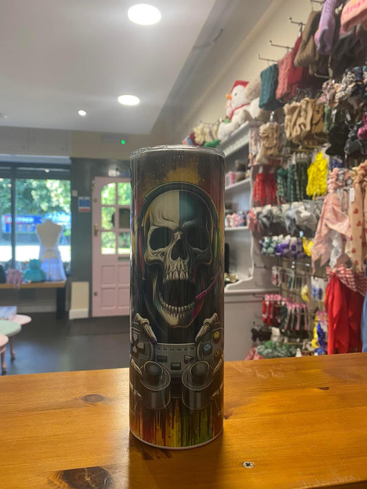 20oz Tumbler, Gaming Skull, Insulated, Stainless Steel, Hot & Cold use