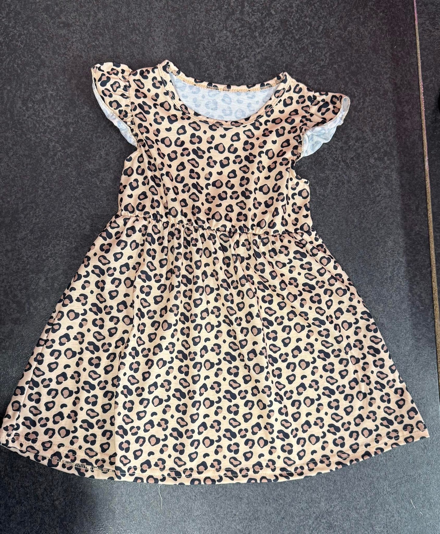 Leopard Print Cotton Dress, Summer, Toddler, Children