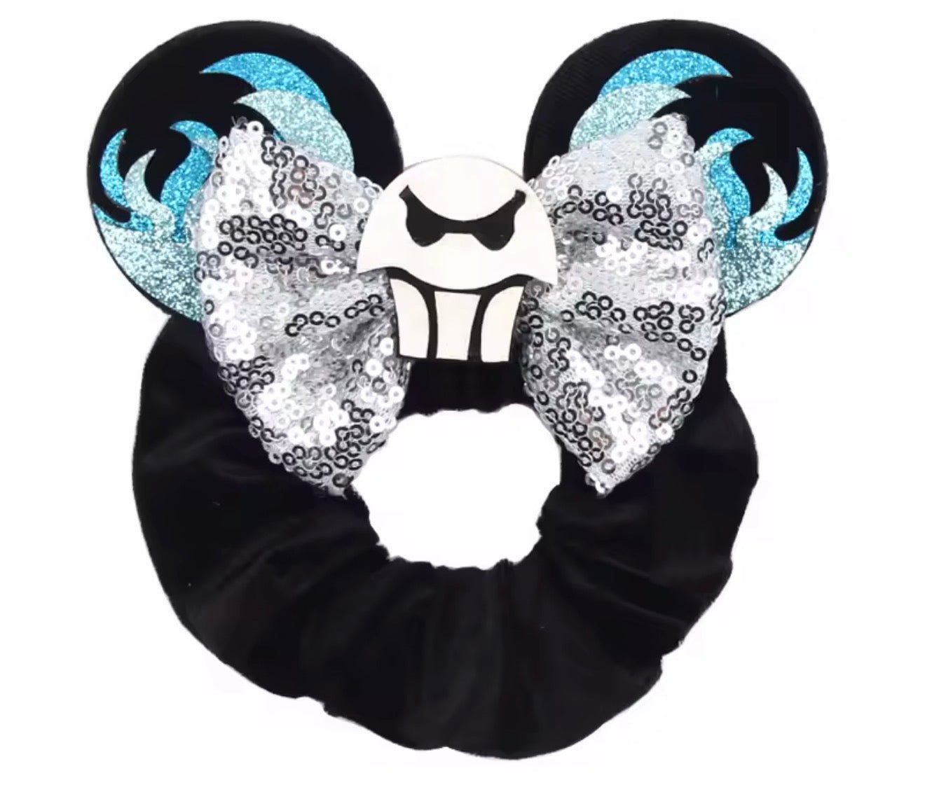 Mouse Ear Velvet Scrunchie, Hades, Hercules, Villian, Orange, Fun