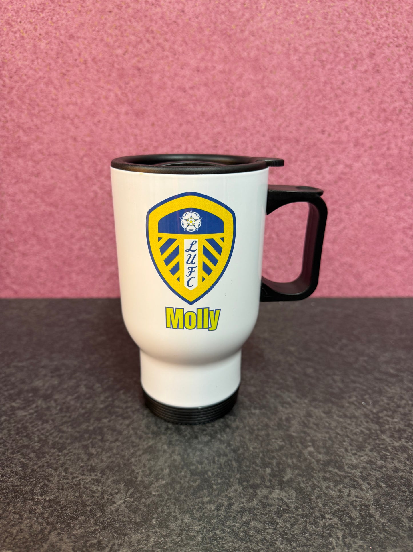 Leeds, Travel Mug, Thermos, Football, Personalised