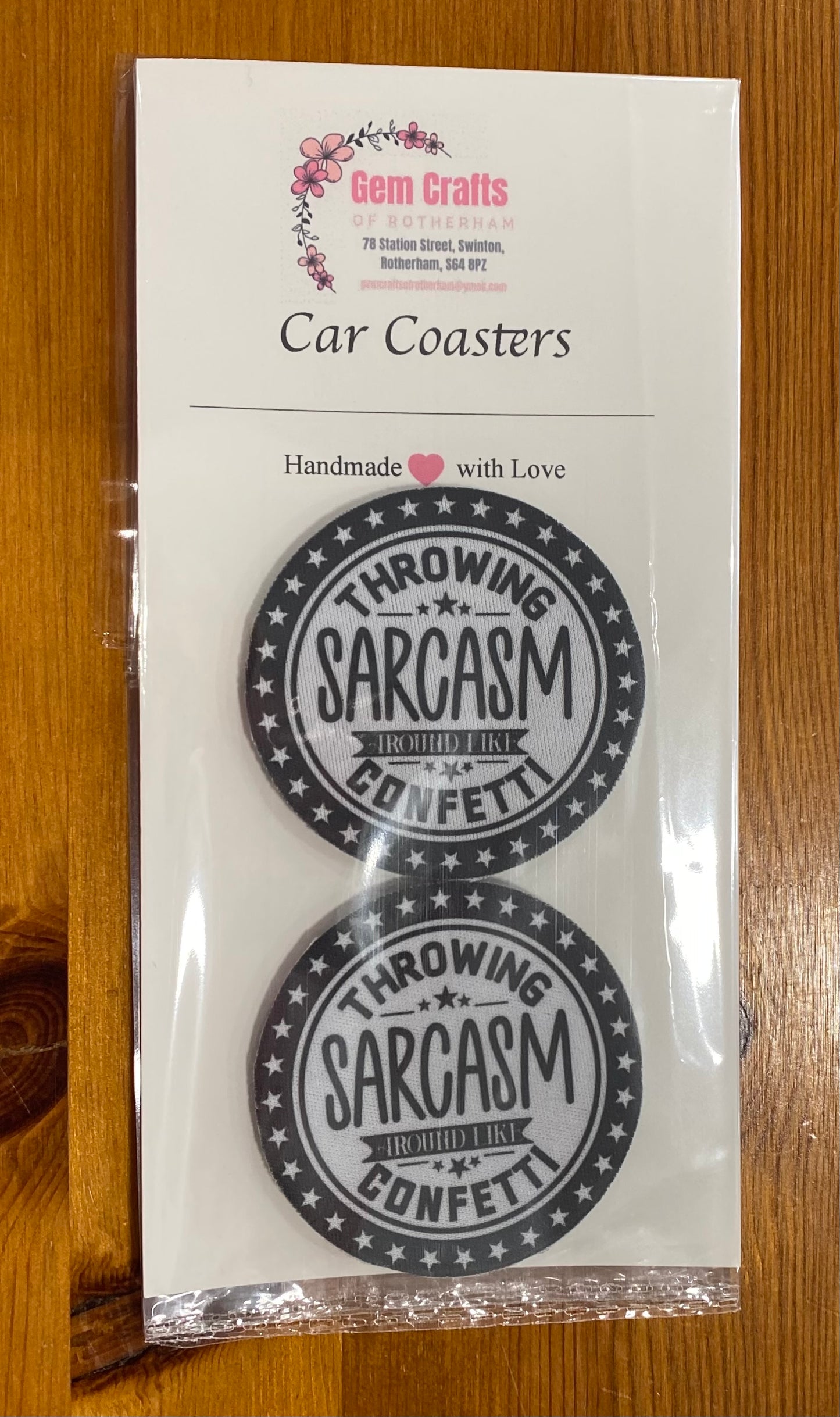 Sarcasm Car Coasters, Funny Car Decoration, Set of 2