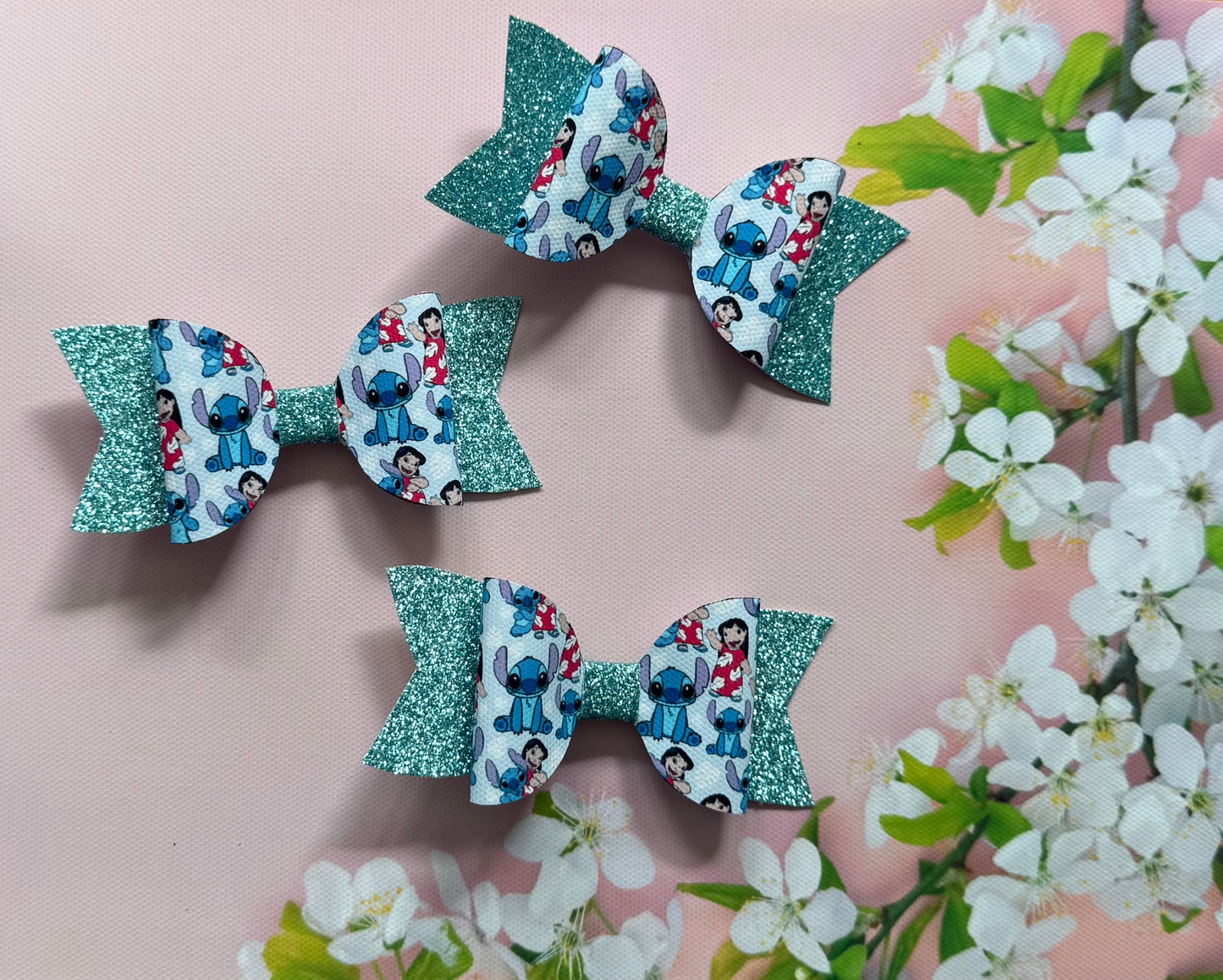 Handmade Lilo & Stitch Hairbow, Hair, Bow, Clip