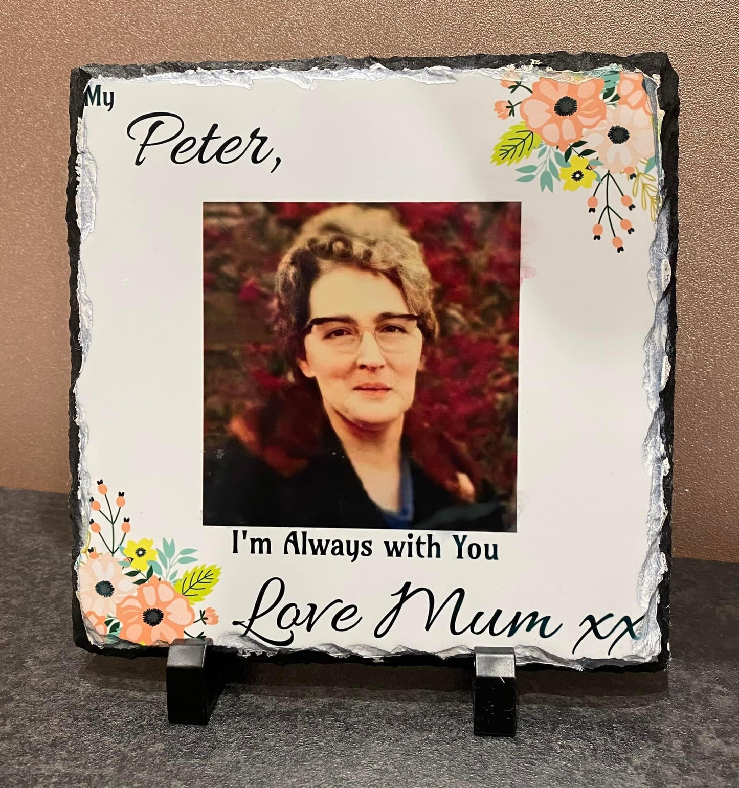 Personalised Photo Slate, Memorial, Love Mum, add your photo