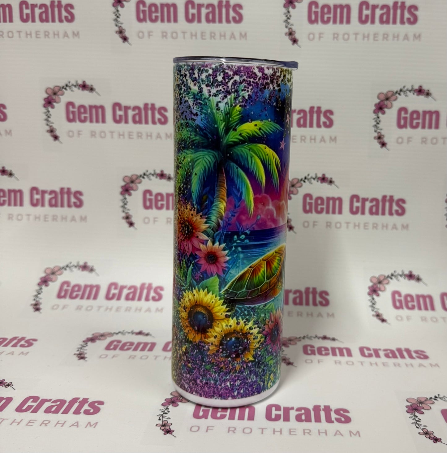 Beach Turtle, 20oz Tumbler, Insulated, Stainless Steel, Hot & Cold use