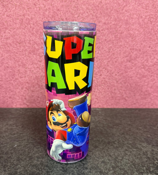 Mario, 20oz Tumbler, Insulated, Stainless Steel, Hot & Cold use, Personalised