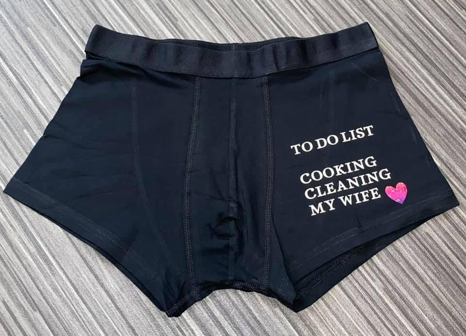 Boxer Shorts, To Do List, Personalised Novelty Adult Shorts, Valentines, Gifts