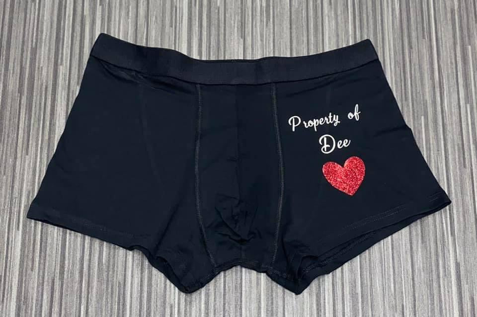 Boxer Shorts, Property Of…… Personalised Novelty Adult Shorts, Valentines, Gifts