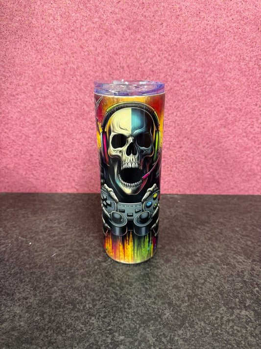 Skull Gamer, 20oz Tumbler, Insulated, Stainless Steel, Hot & Cold use
