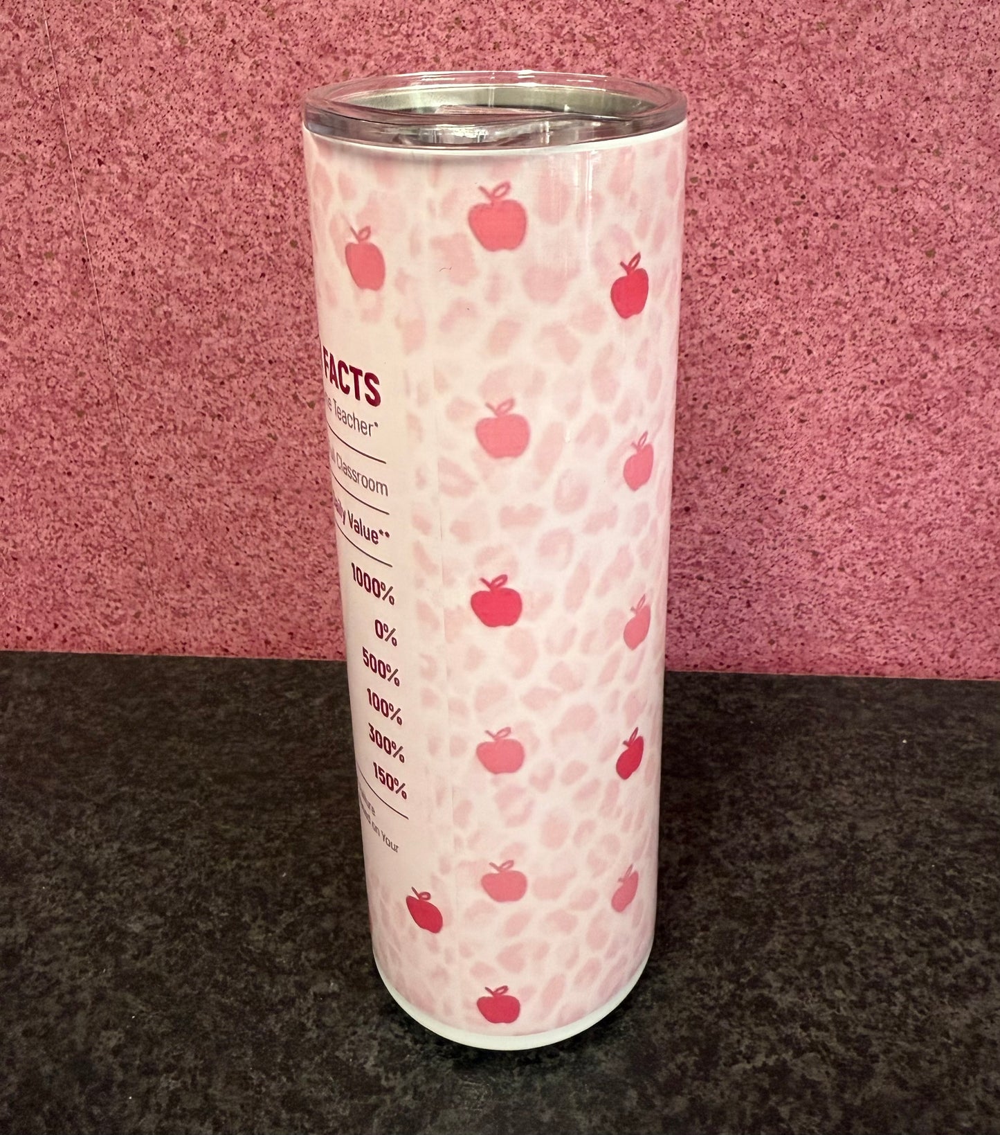 Teacher, Apple, 20oz Tumbler, Insulated, Stainless Steel, Hot & Cold use, Personalised