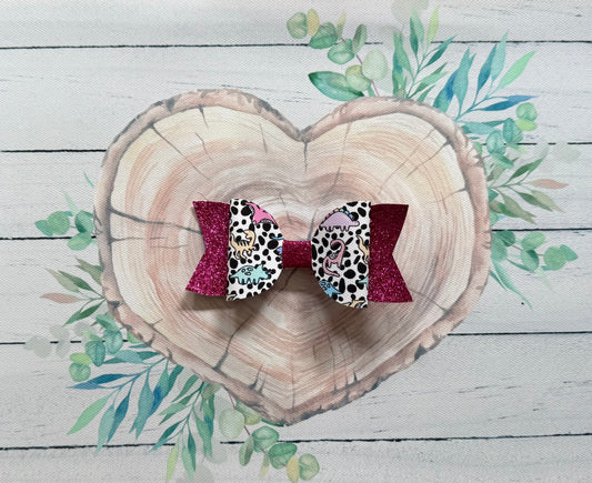 Handmade Dinosaur Hairbow, Pink, Hair, Bow, Clip