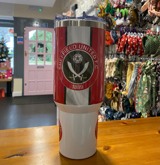 Sheffield United, 40oz Tumbler, 1.1 Litre, Insulated, Stainless Steel, Hot & Cold use, Personalised