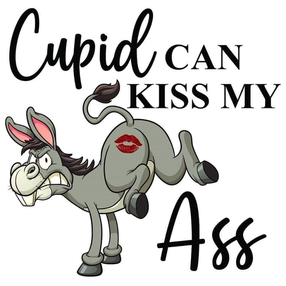 Cupid Can Kiss My Ass, Valentines, Coaster, Cushion, Water Bottle, Keyring, Travel Mug