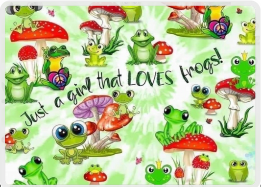 Glass Chopping Board, Just a Girl, Who Loves Frogs, Worktop Saver