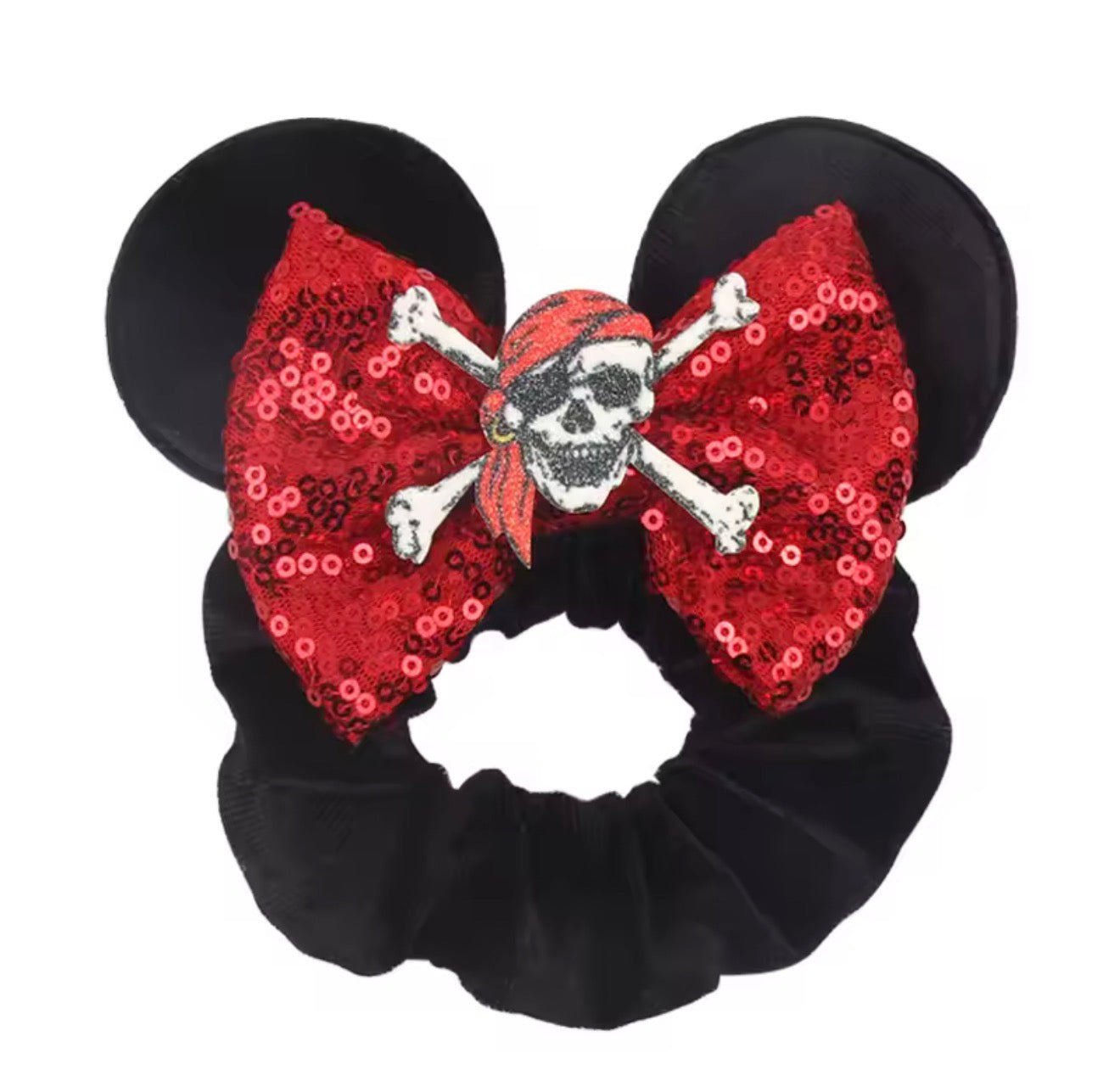 Mouse Ear Velvet Scrunchie, Pirate, Fun
