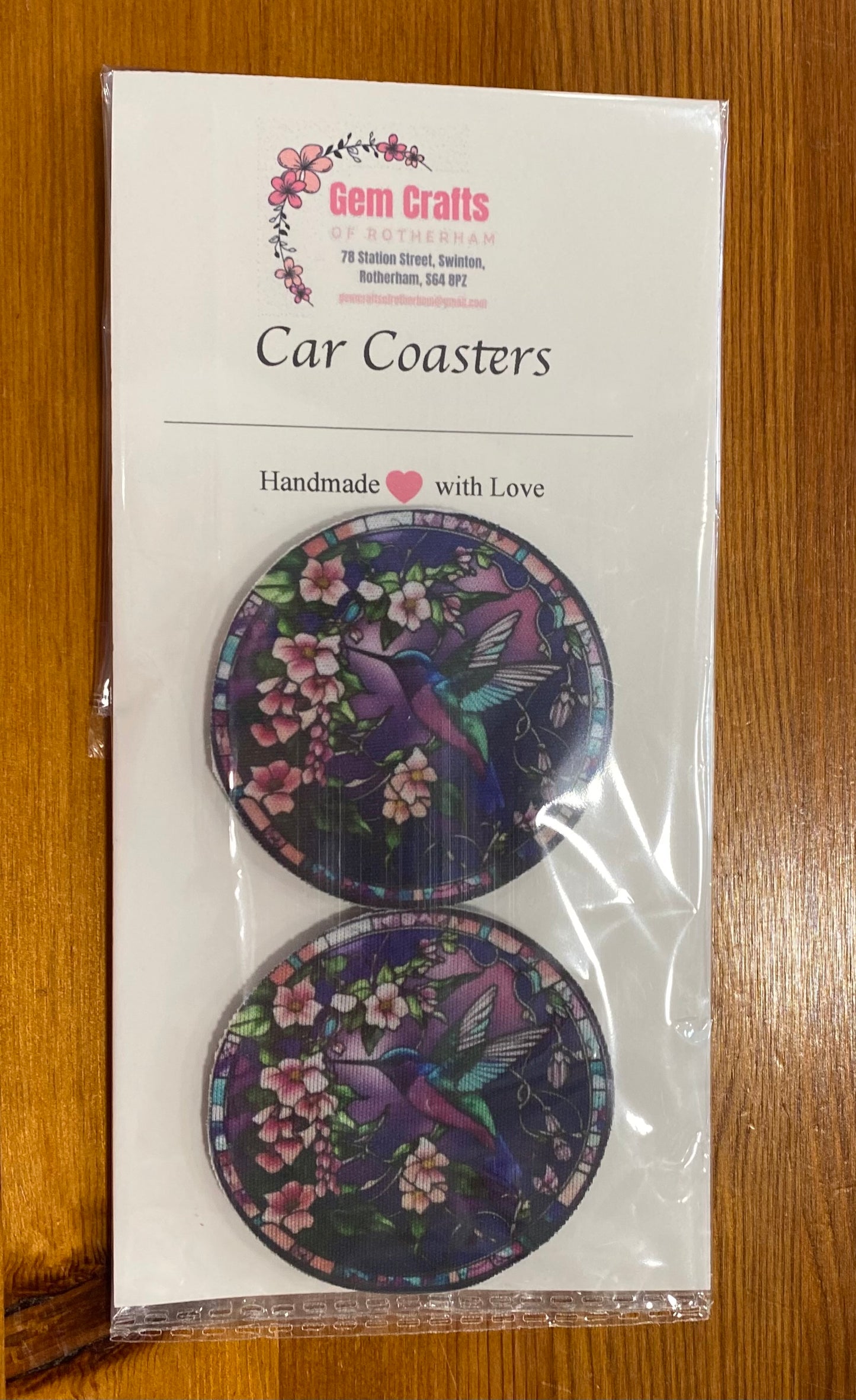 Humming Bird Car Coasters, Funny Car Decoration, Set of 2