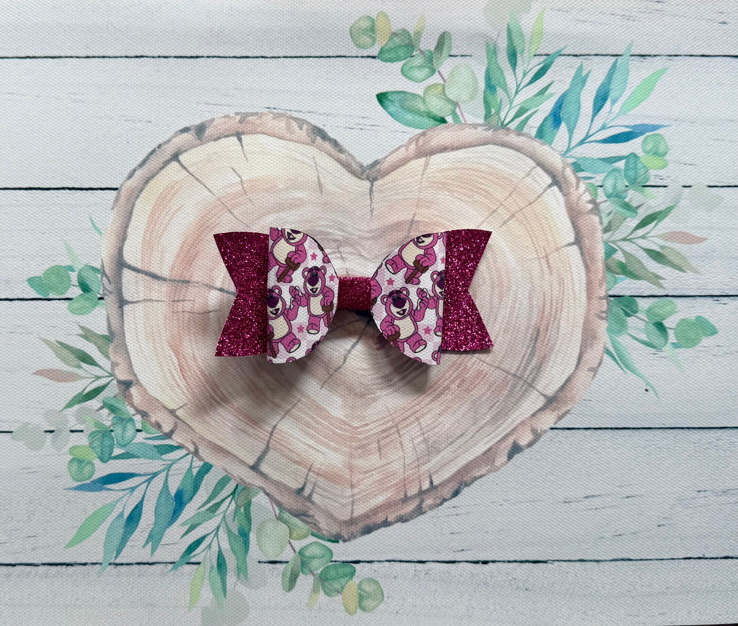 Handmade Toy Story Hairbow, Lotso, Hair, Bow, Clip
