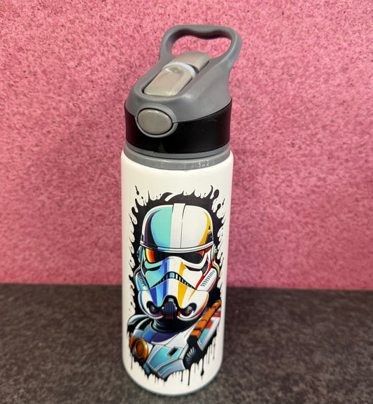 Storm Trooper, Straw Lid, Flip Top, Water Bottle, Personalised
