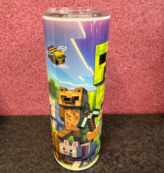 Minecraft, 20oz Tumbler, Insulated, Stainless Steel, Hot & Cold use, Personalised