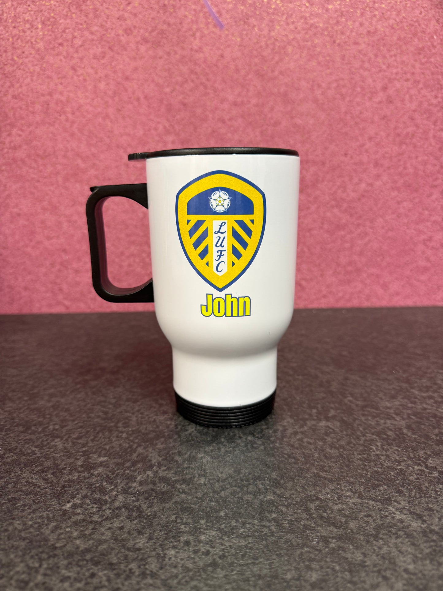 Leeds, Travel Mug, Thermos, Football, Personalised