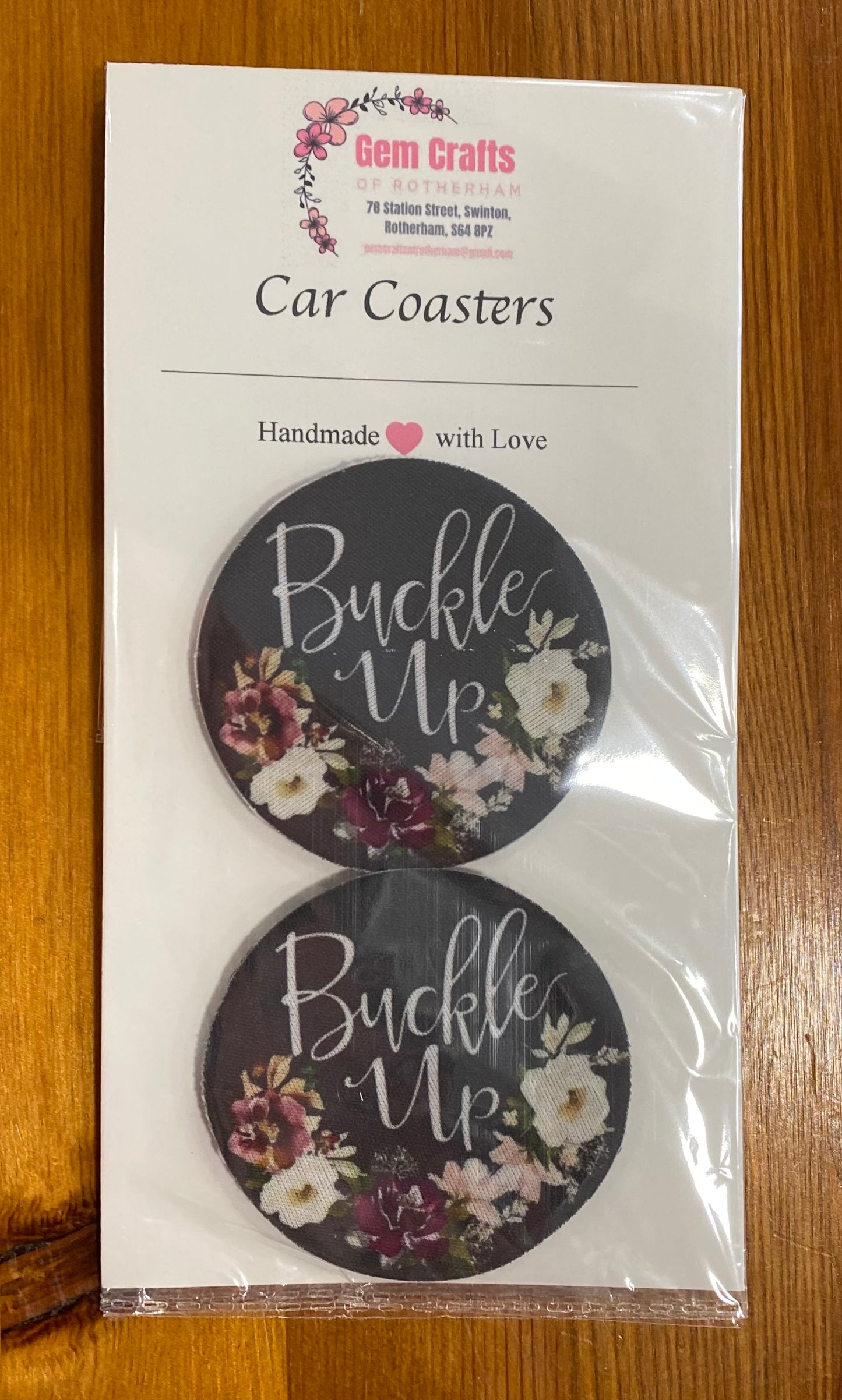 Buckle up Car Coasters, Funny Car Decoration, Set of 2