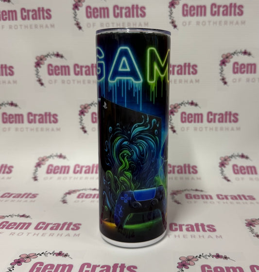 Gamer, 20oz Tumbler, Insulated, Stainless Steel, Hot & Cold use, Personalised