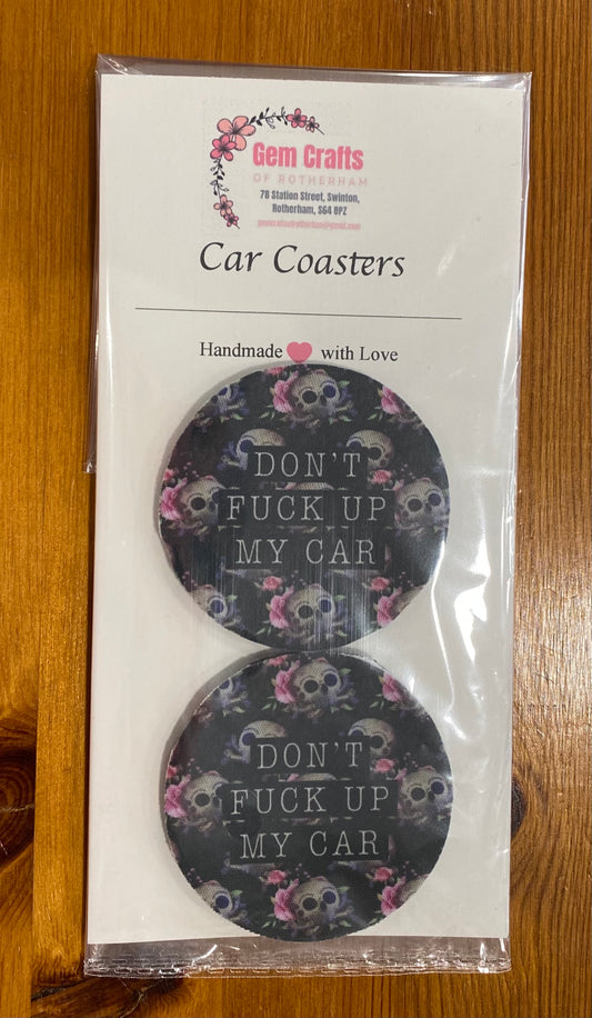 Don’t F up my car, Car Coasters, Funny Car Decoration, Set of 2