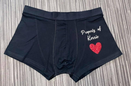 Boxer Shorts, Property Of…… Personalised Novelty Adult Shorts, Valentines, Gifts