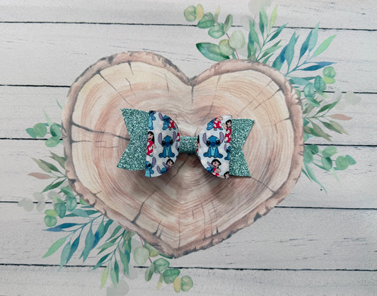Handmade Lilo & Stitch Hairbow, Hair, Bow, Clip