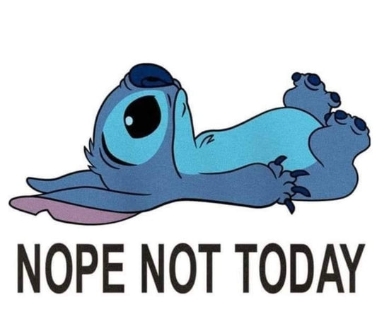 Nope Not Today, Coaster, Cushion, Water Bottle, Keyring, Travel Mug, Stitch