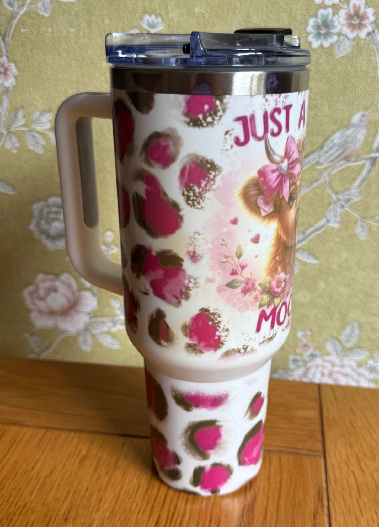 Moody, Cow, 40oz Tumbler, 1.1 Litre, Insulated, Stainless Steel, Hot & Cold use, Personalised